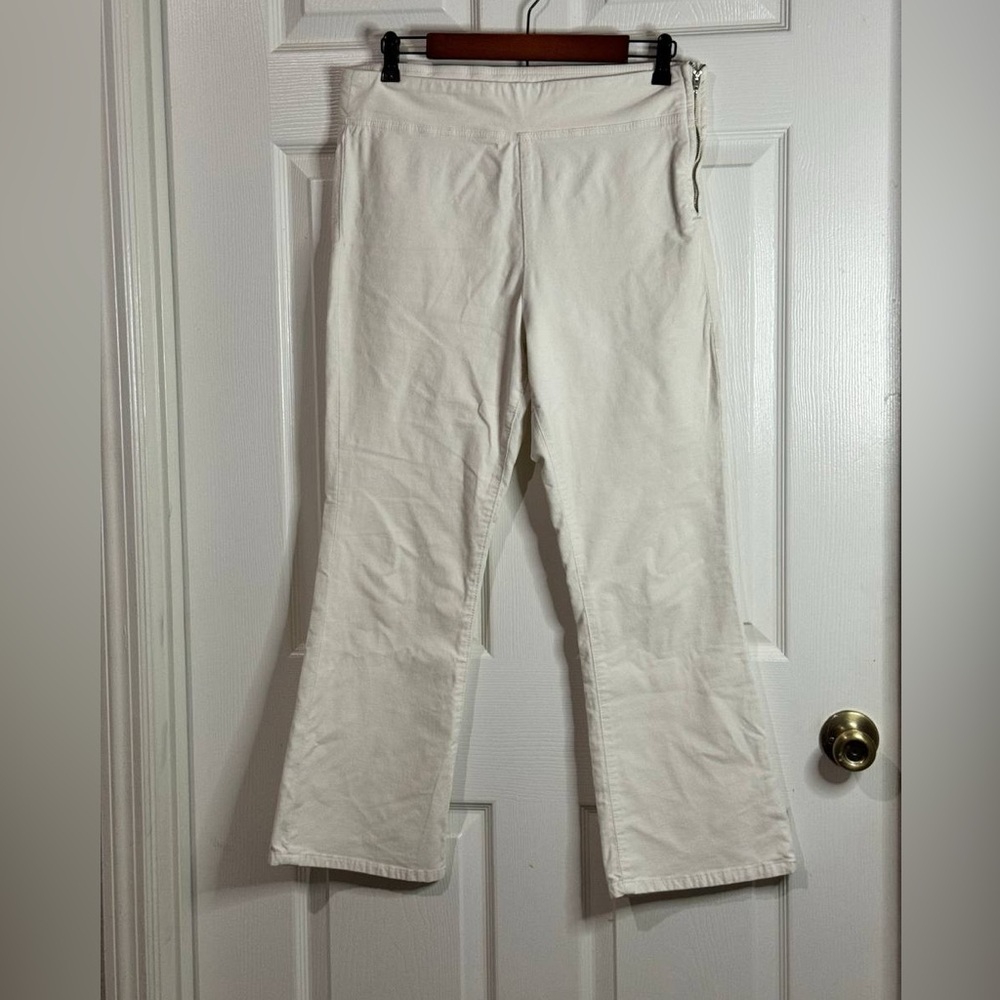 Free People White Soft Denim Flare Pants Size M